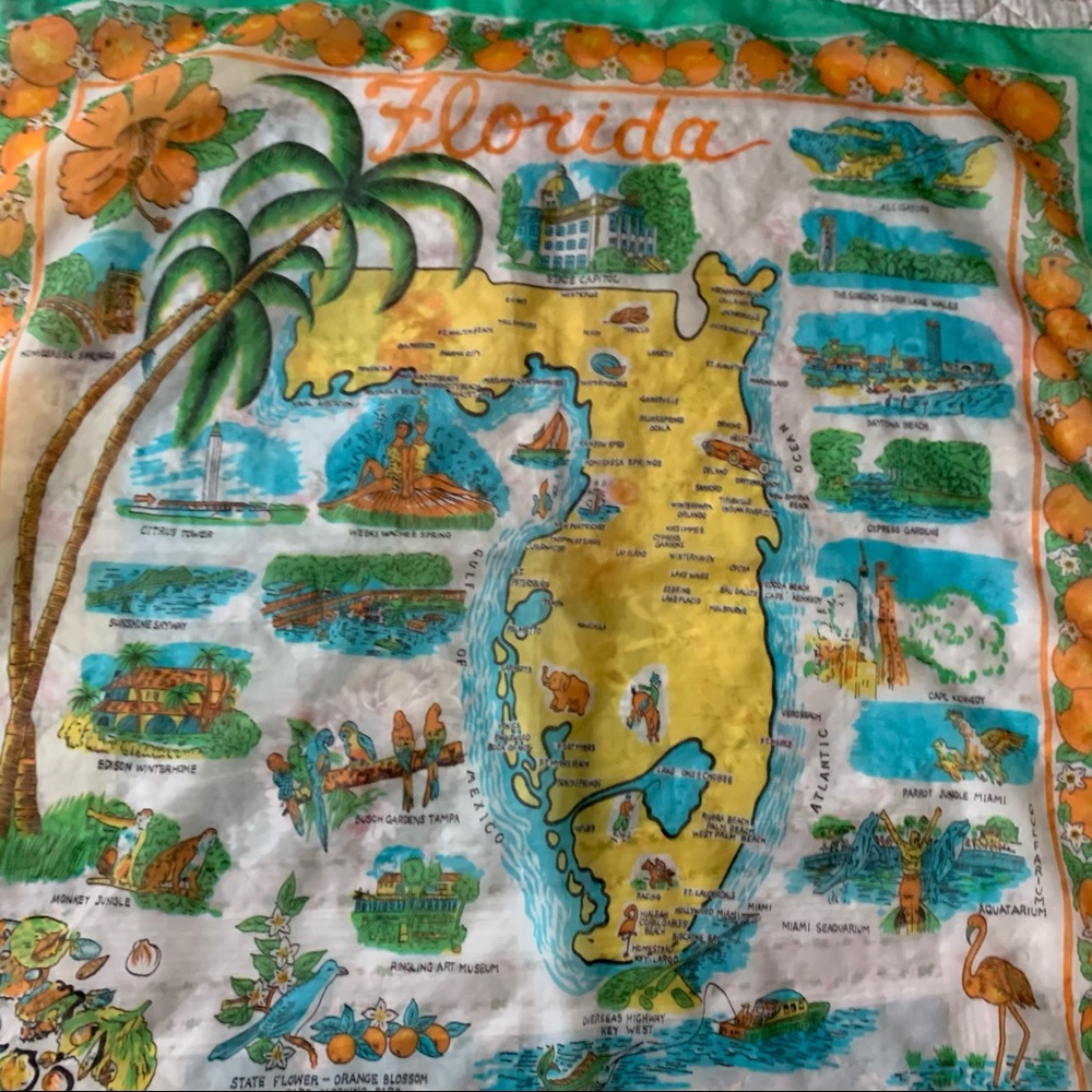 Vintage Scarf Bundle Retro Italian Riviera Prints Colorful 70s Collection - Picture 9 of 16
